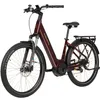 A studio shot of a burgundy electric bicycle against a white background. Produktbild-Vorschau
