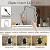 A collage of images showcasing a vanity mirror with LED lighting, its features, and different lighting modes. Náhľad obrázku produktu