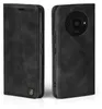 A black flip case for a smartphone is shown from two angles. Produktbild-Vorschau