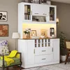 Flieks Cuisine Armoire haute avec Led, Buffet de cuisine Voir les images du produit 2