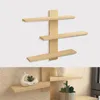 A collage of images showing a wooden wall shelf with decorative items and a close-up of the shelf. Produktbild-Vorschau