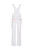 A back view of white overalls with yellow trim. Produktbild-Vorschau
