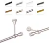 A collage showing different color options for a curtain rod and two examples of installed curtain rods. Anteprima dell’immagine prodotto