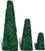 vidaXL Boxwood Set 3 ks Umelé topiary pyramídy Náhľad obrázku produktu 1