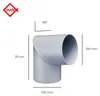 INEFA Fallrohrbogen 80 Grad, DN100 / 100mm, Grau – PVC Produktbild-Vorschau 2