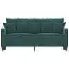 vidaXL 2-osobowa sofa ciemnozielona 140 cm aksamit Podgląd zdjęcia produktu 3
