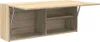 A light brown wooden cabinet with an open top compartment and two shelves. Anteprima dell’immagine prodotto