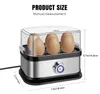 Eierkocher 1-6 Eier 400W Ei Kocher Dampfgarer 3 Härtegrade Produktbild-Vorschau 2