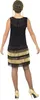 A person wearing a black and gold flapper dress and a gold headpiece, viewed from the back. Produktbild-Vorschau