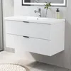 Waschtisch mit Unterschrank 100cm RIVA Badmöbel Set Weiß Produktbild-Vorschau 1