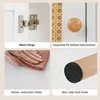 A collage of four images showcasing different features of a piece of furniture, including hinges, decorative elements, cleaning, and foot pads. Podgląd zdjęcia produktu