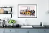 MuchoWow® Gerahmtes Poster Gemälde - Skyline - Farben - Produktbild-Vorschau 4