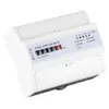 A white digital 3-phase 4-wire kWh meter is shown from a slightly elevated diagonal angle against a white background. Produktbild-Vorschau