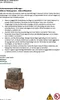 A document with safety instructions for a product, accompanied by an illustration of stacked suitcases. Produktbild-Vorschau