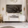 TV-Schrank ONYX auf goldenen Beinen Hochglanz 158 cm Weiß / Produktbild-Vorschau 2