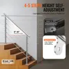 A stainless steel handrail installed on a wooden staircase. Podgląd zdjęcia produktu