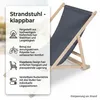 Mucola Strandstuhl klappbar Strandliege Holz Liegestuhl Produktbild-Vorschau 2