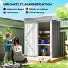 Outsunny Metall Gerätehaus 1,36m² 161 x 95 x 181cm Produktbild-Vorschau 4