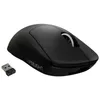 A black wireless computer mouse and its USB receiver are shown on a white background. Produktbild-Vorschau