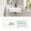 EMKE Eckwaschbecken Wandmontage Keramik 560x340mm Weiß Produktbild-Vorschau 3