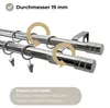 LOFT Doppelte Gardinenstange 19 mm 240 cm Silber Nickel Produktbild-Vorschau 7