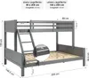 Homestyle4u Poschodová posteľ 90x200 a 140x200 podkrovná Náhľad obrázku produktu 4