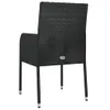 vidaXL Gartenstühle mit Kissen 4 Stk. Poly Rattan Schwarz - Produktbild-Vorschau 12