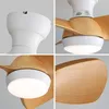 Collage of close-up shots of a modern ceiling fan with light and wood accents. Náhled obrázku produktu
