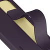 A close-up view of a dark violet phone case, showing its flexible material and a stand feature. Produktbild-Vorschau
