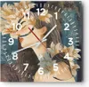 Wanduhr - Quadrat - Glasuhr - Surreal Frau Blumen - 40x40cm Produktbild-Vorschau 1