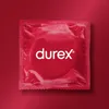 A single Durex condom wrapper is shown centered on a red background. Podgląd zdjęcia produktu
