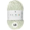 A ball of mint green yarn with a label. Produktbild-Vorschau