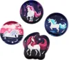 Four different mousepads with unicorn designs are arranged on a white background. Produktbild-Vorschau