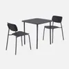 sweeek - Gartentisch aus Stahl + 2 Stühle - Anthrazit Produktbild-Vorschau 1