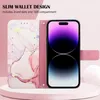 iPhone 14 Pro Hülle, Marmor Motiv Kunstleder Tasche Wallet Produktbild-Vorschau 4