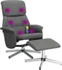 vidaXL Massagesessel mit Fußhocker Dunkelgrau Stoff Produktbild-Vorschau 1