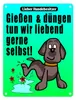 Gießen und düngen - Kein Hundeklo Schild in bunt Produktbild-Vorschau 1