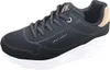 A single black Skechers Uno Lite sneaker with a white sole and gold accents. Voir les images du produit