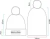 Diagrams of two beanies with dimensions indicated. Anteprima dell’immagine prodotto