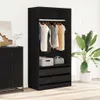 vidaXL Kleiderschrank Schwarz 100x50x200 cm Holzwerkstoff Produktbild-Vorschau 2