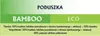 A graphic displaying product information for a pillow, with sections for 'BAMBOO' and 'ECO'. Podgląd zdjęcia produktu