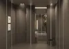 A modern, minimalist bathroom or hallway with integrated LED lighting. Anteprima dell’immagine prodotto