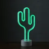LED NEON Figur Kaktus - Dekoleuchte - H: 30cm - Batterie oder USB Betrieb - stehend - grün Produktbild-Vorschau