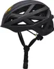 Schwarzer Kletterhelm "Vapor Helmet" von Black Diamond; seitliche Ansicht mit markanten Lüftungsschlitzen und verstellbarem Kinnriemen. Produktbild-Vorschau