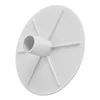 A white plastic skimmer vacuum plate with a central tube and radiating support spokes, isolated on a white background. Produktbild-Vorschau