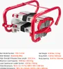 A folded emergency ladder with red handles and silver rungs against a white background. Anteprima dell’immagine prodotto