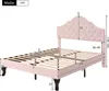 OKWISH Lit Double 140x200 cm - Lit Capitonné en Velours Voir les images du produit 4