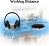 A diagram showing the wireless range of headphones and a transmitter. Produktbild-Vorschau