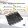 ANW HOME Kuchyňský dřez 60x50 cm grafitový nerezový dřez Náhled obrázku produktu 3