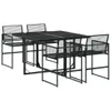 5-tlg. Garten-Essgruppe Schwarz Poly Rattan Produktbild-Vorschau 1